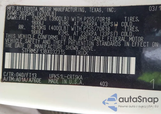 5TFRM5F13BX032315: 43317634