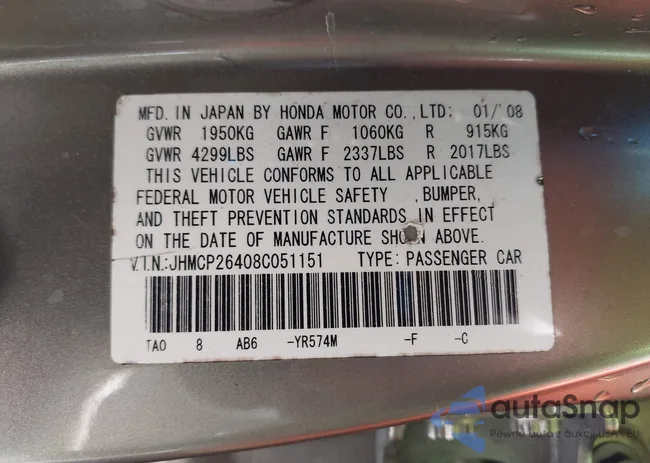 JHMCP26408C051151: 43317652