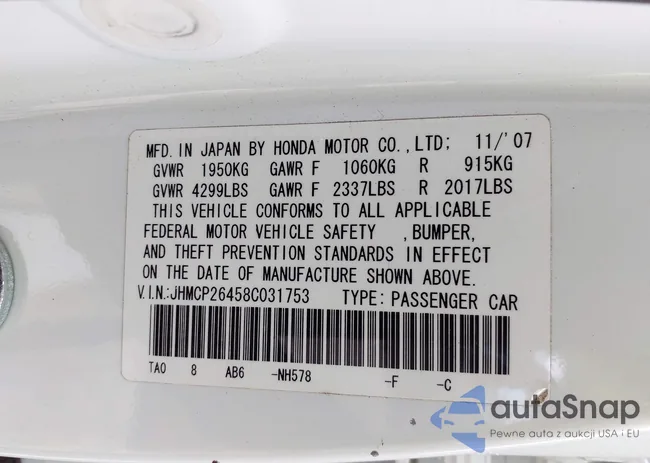 JHMCP26458C031753: 43317691