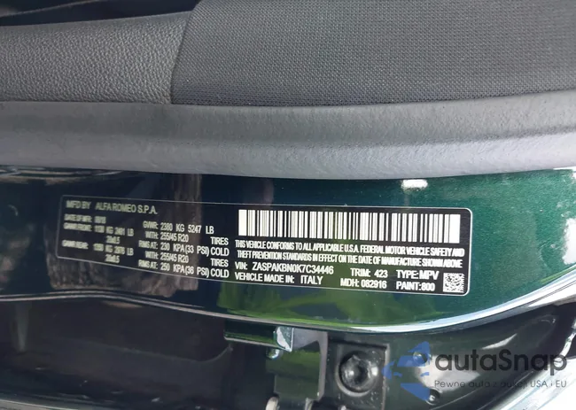 ZASPAKBN0K7C34446: 43317699