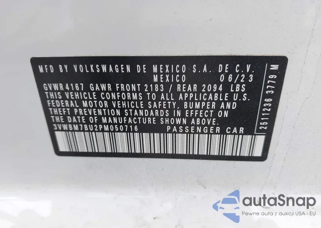 3VWBM7BU2PM050716: 43318836