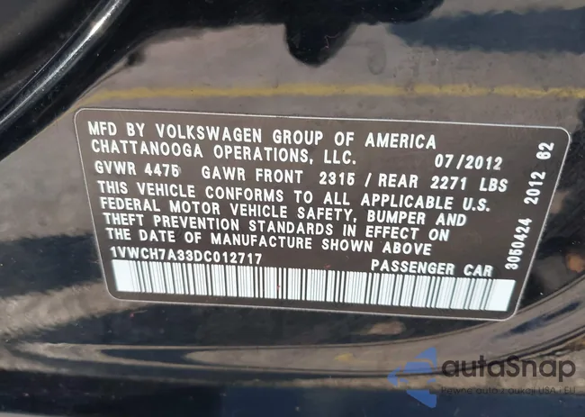 1VWCH7A33DC012717: 43318839