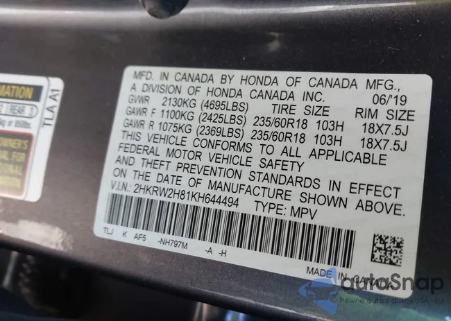 2HKRW2H81KH644494: 43318840