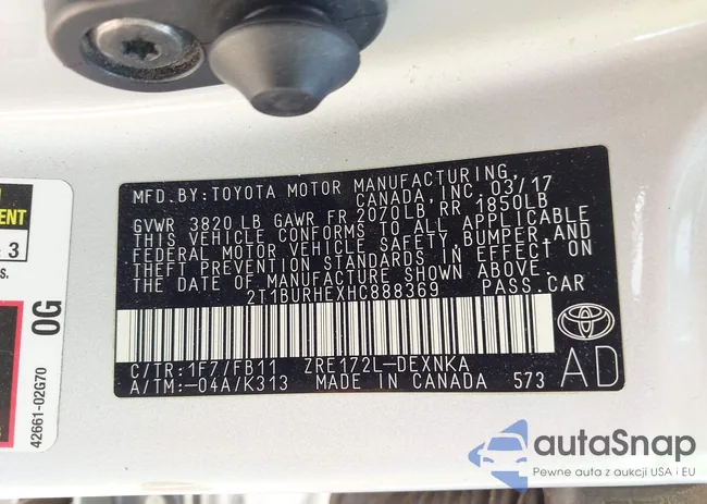 2T1BURHEXHC888369: 43318971