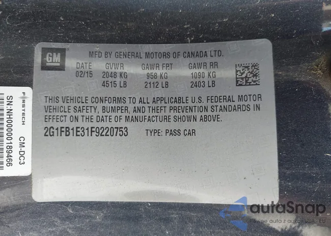 2G1FB1E31F9220753: 43318982