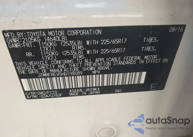 JTMRFREV5HD198089: 43318996