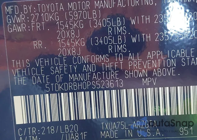 5TDKDRBH0PS523613: 43319069