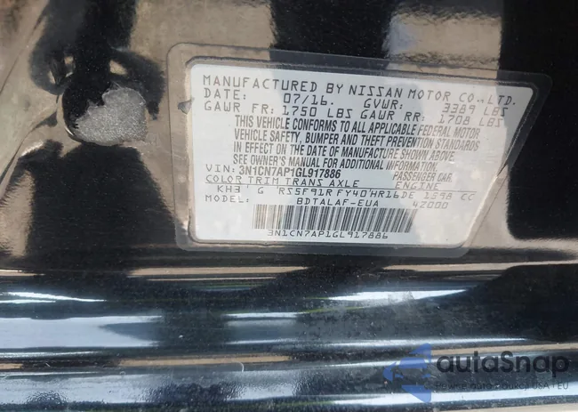 3N1CN7AP1GL917886: 43319073