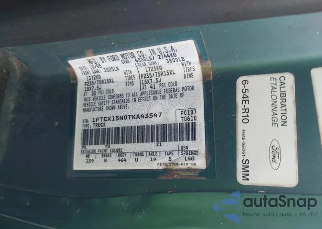 1FTEX15N0TKA43547: 43319210