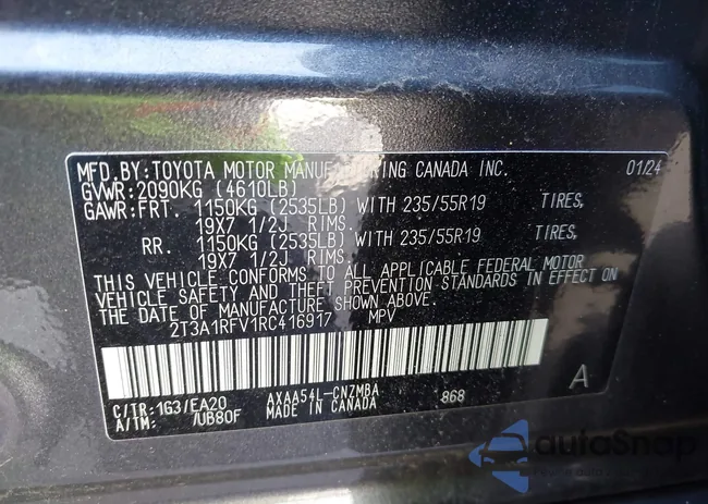 2T3A1RFV1RC416917: 43318394