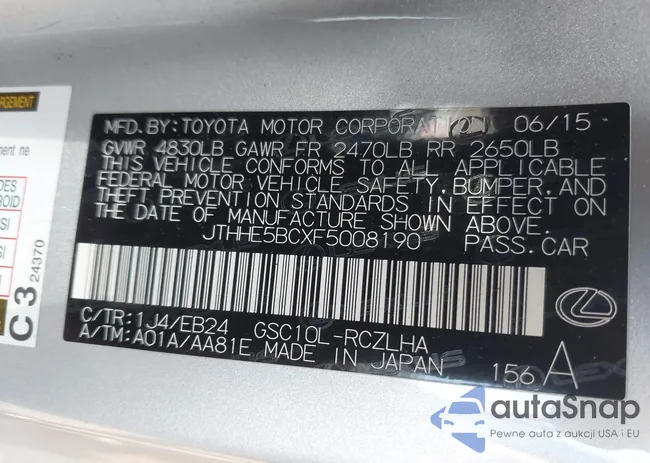 JTHHE5BCXF5008190: 43318400