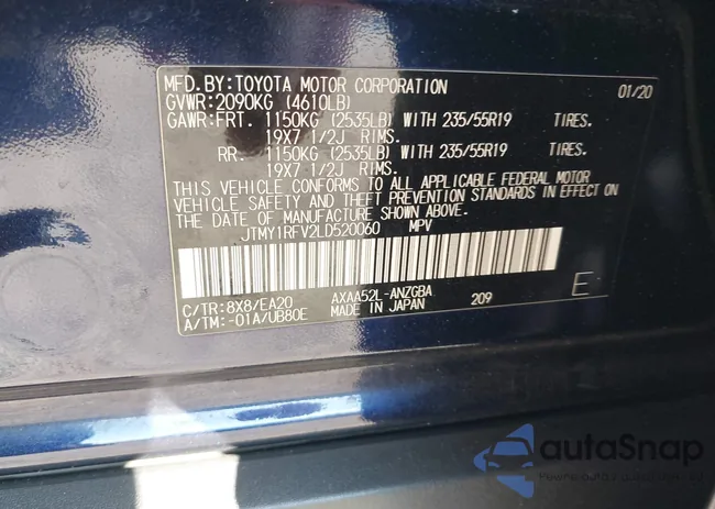 JTMY1RFV2LD520060: 43318416