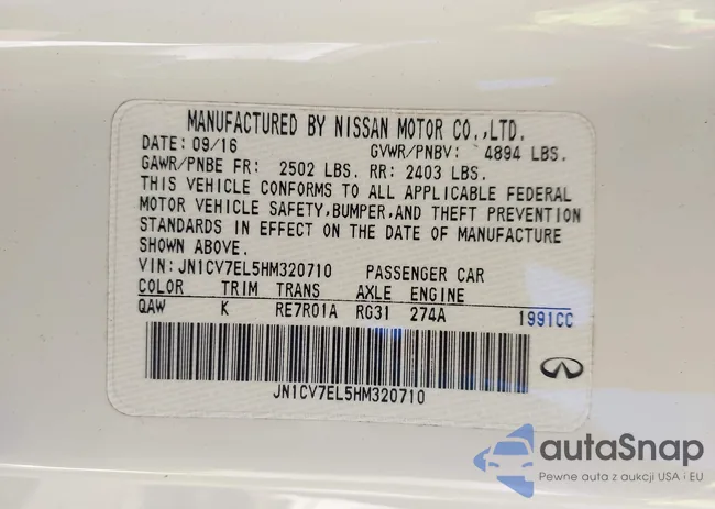 JN1CV7EL5HM320710: 43318506