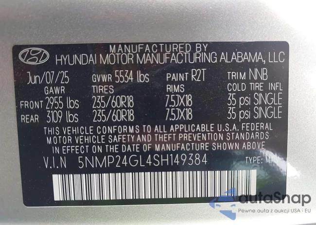 5NMP24GL4SH149384: 43318593