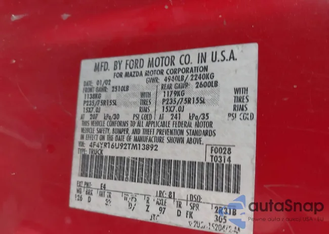 4F4YR16U92TM13892: 43318700