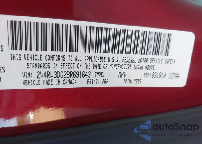 2V4RW3DG2BR691643: 43319944