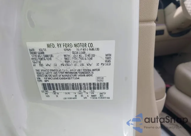 1FMCU9EG5BKB77254: 43319969