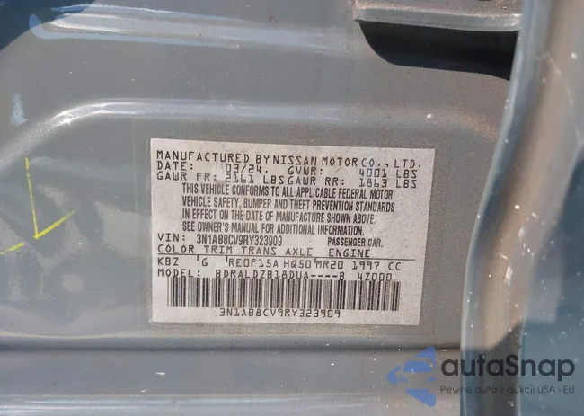 3N1AB8CV9RY323909: 43319997