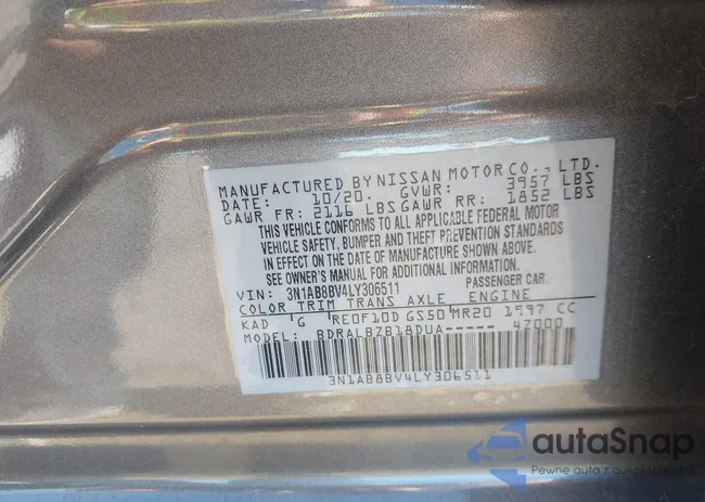 3N1AB8BV4LY306511: 43320010