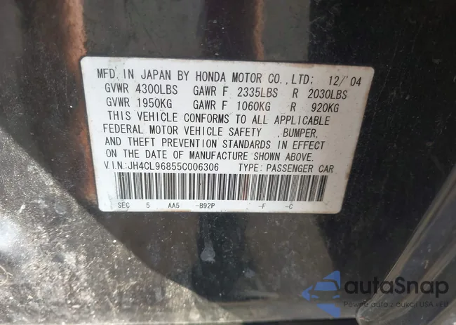 JH4CL96855C006306: 43320057