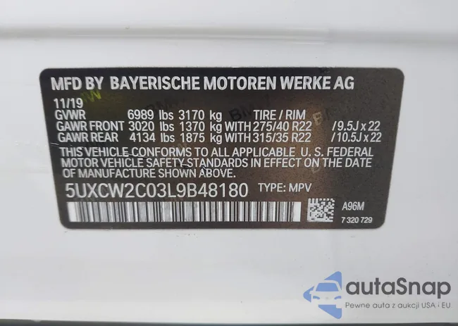 5UXCW2C03L9B48180: 43320104