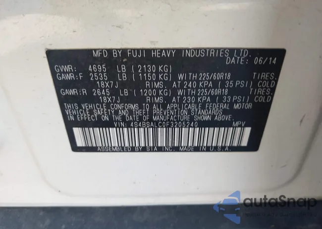 4S4BSALC0F3205240: 43320135