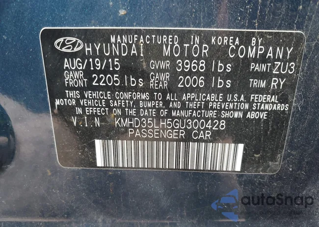 KMHD35LH5GU300428: 43320147