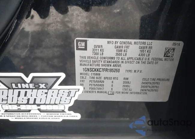 1GNSCKKC7FR185260: 43320179