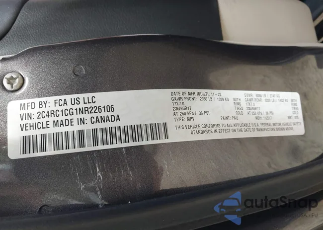 2C4RC1CG1NR226106: 43320271