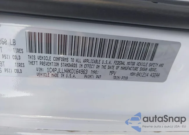 1C4PJLLN0KD164963: 43320311