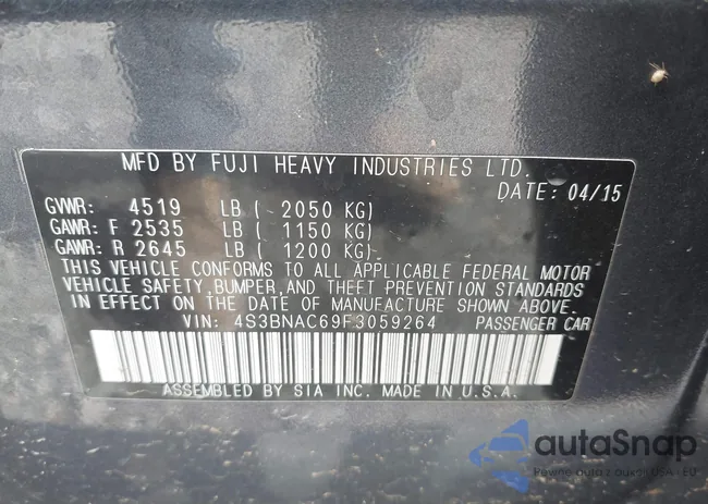 4S3BNAC69F3059264: 43319524