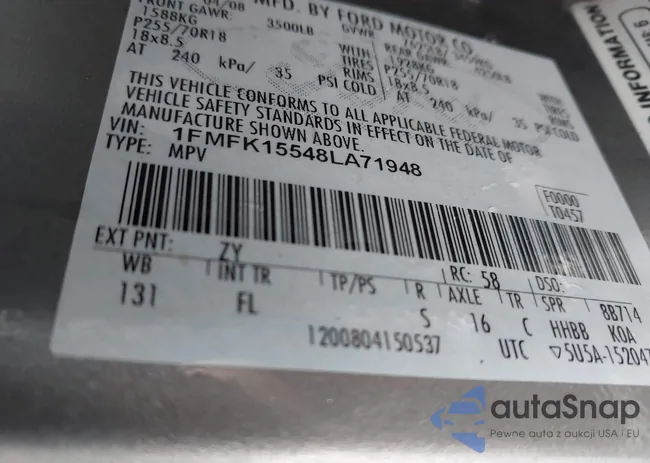 1FMFK15548LA71948: 43319555