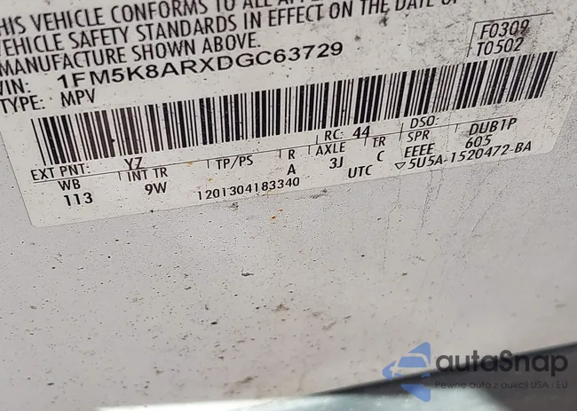 1FM5K8ARXDGC63729: 43319624