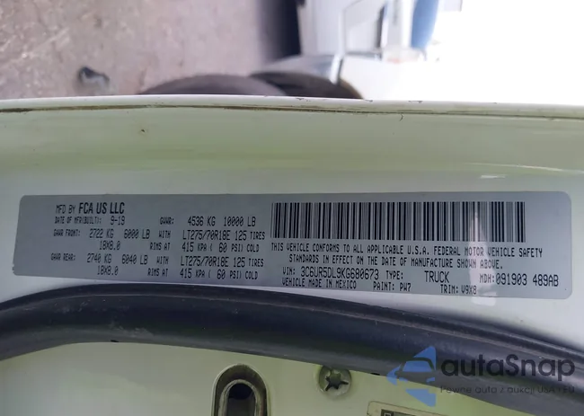 3C6UR5DL9KG680673: 43319672