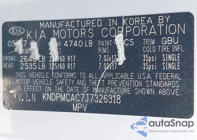 KNDPMCAC7J7326318: 43320778