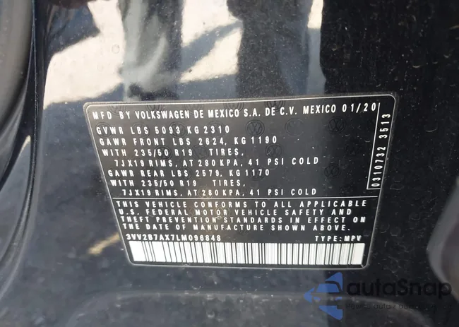 3VV2B7AX7LM096848: 43320783