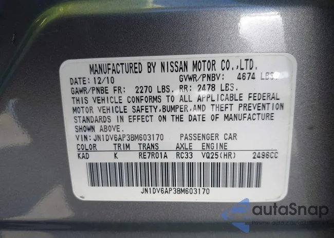 JN1DV6AP3BM603170: 43320814