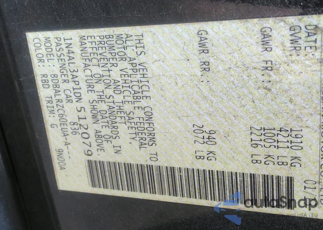 1N4AL3AP1DN512079: 43320947