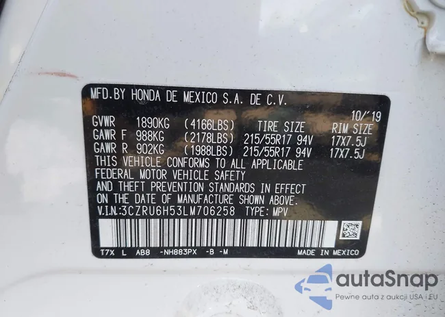 3CZRU6H53LM706258: 43320973