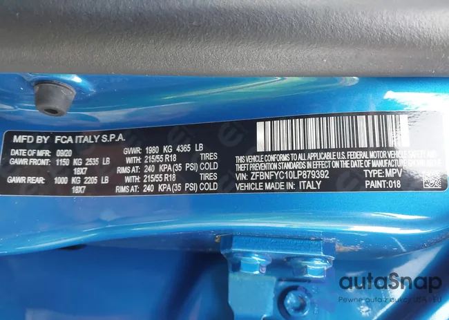 ZFBNFYC10LP879392: 43321078