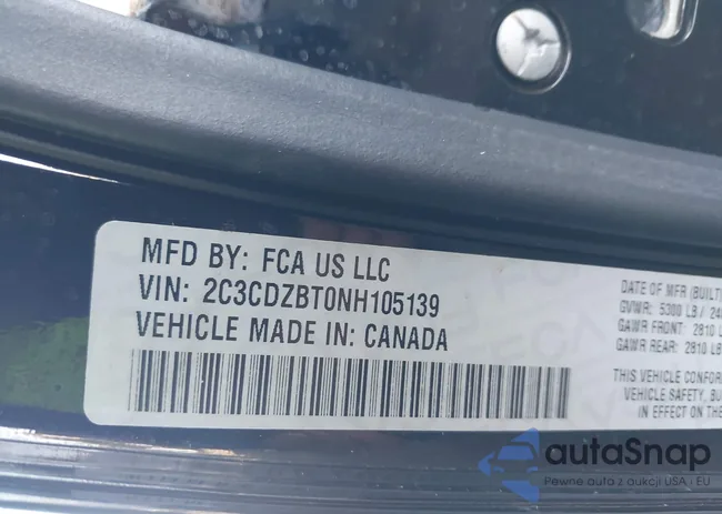 2C3CDZBT0NH105139: 43321147