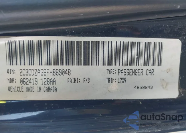2C3CDZAG6FH869048: 43321252