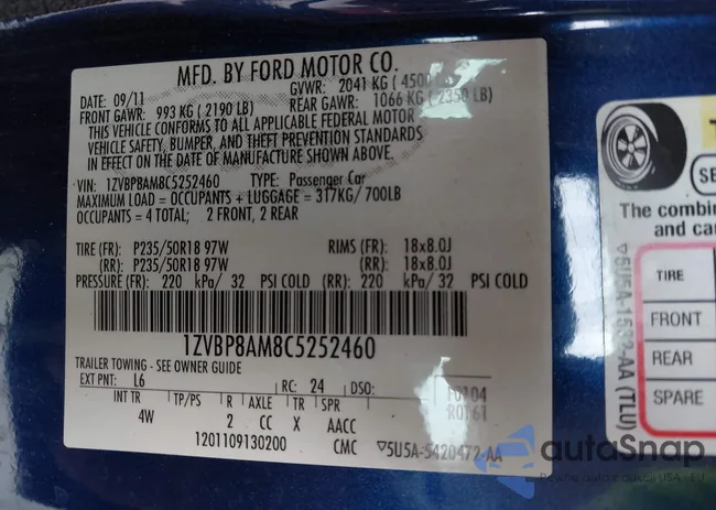 1ZVBP8AM8C5252460: 43321287