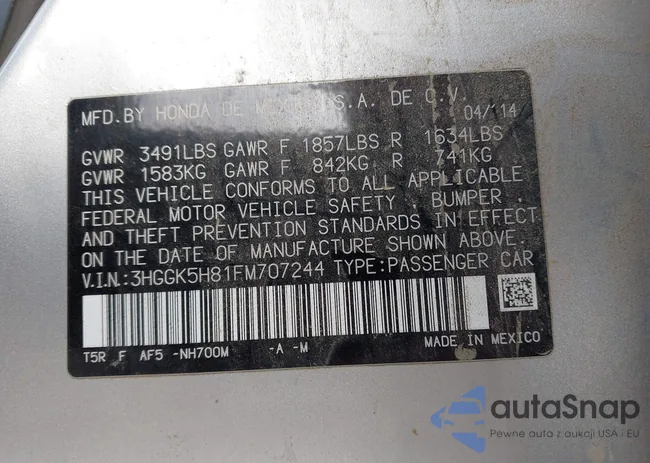 3HGGK5H81FM707244: 43321309