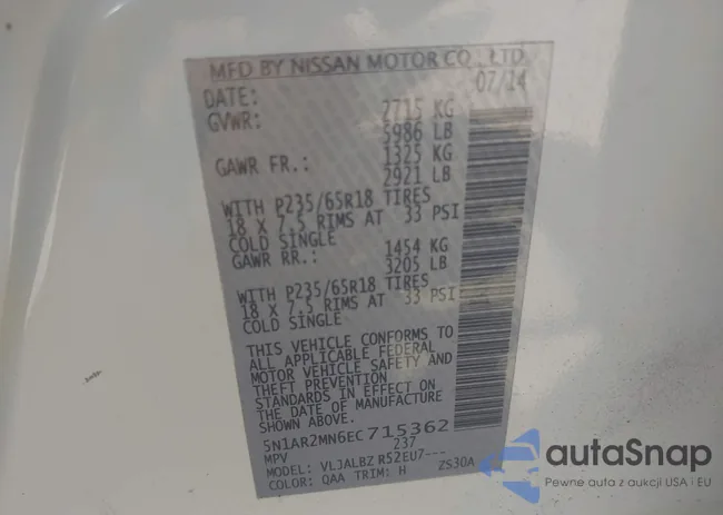 5N1AR2MN6EC715362: 43320426