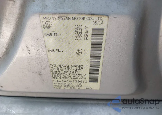 1N4AL3AP6FN329652: 43320508