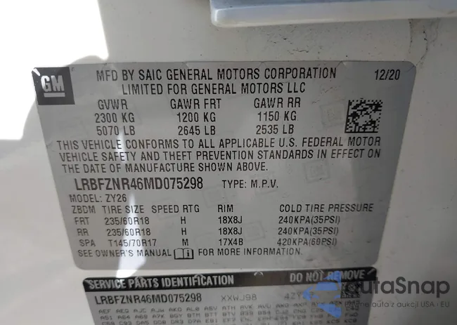 LRBFZNR46MD075298: 43320555