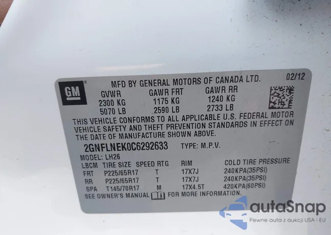 2GNFLNEK0C6292633: 43320576