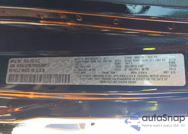 1C4HJXDM1MW639917: 43320662