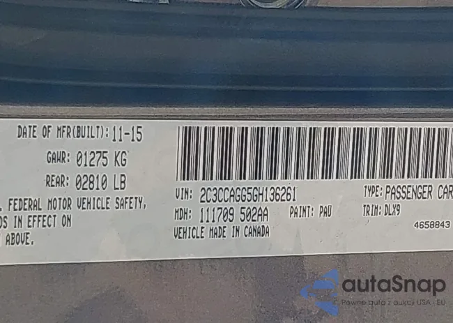 2C3CCAGG5GH136261: 43321846